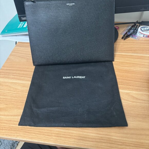 SAINT LAURENT Embossed Leather pouch - Picture 3 of 7